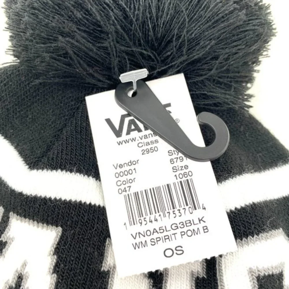 Vans WM Spirit Pom Black Checker Beanie Skateboarding Hat Women Men VN0A5LG3BLK - Picture 9 of 9